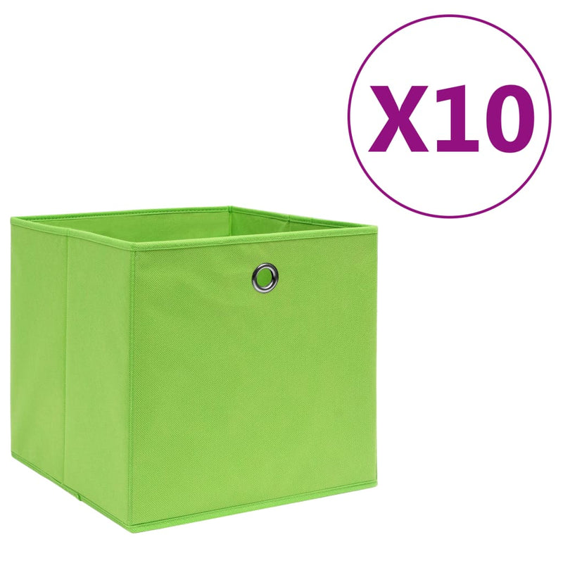 Load image into Gallery viewer, VidaXL Opbergboxen 10 st 28x28x28 cm nonwoven stof groen
