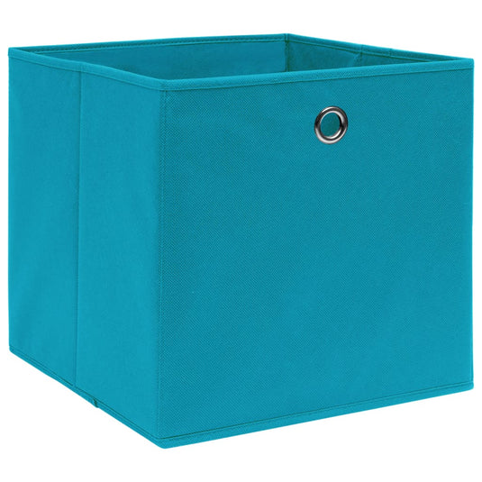 Vidaxl opbergboxen 10 st 28x28x28 cm nonwoven stof babyblauw