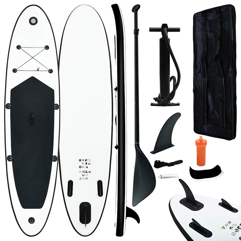 Chargez l'image dans la visionneuse de la galerie, Vidaxl stand-up paddleboard opblaasbaar zwart en wit
