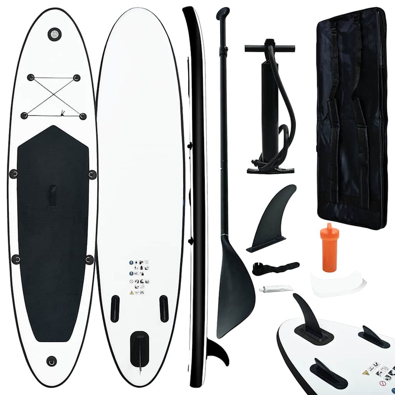 Load image into Gallery viewer, Vidaxl stand up paddleboardset opblaasbaar zwart en wit
