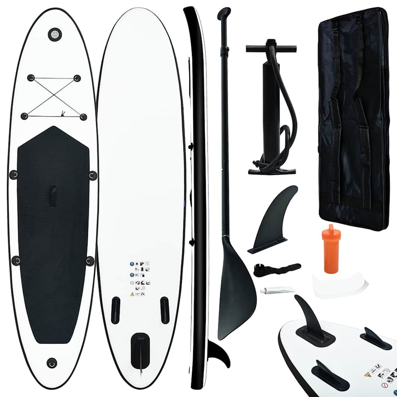 Chargez l'image dans la visionneuse de la galerie, Vidaxl stand up paddleboardset opblaasbaar zwart en wit
