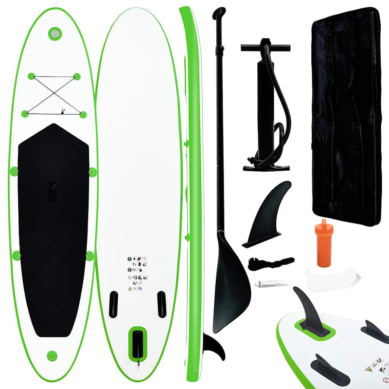 Load image into Gallery viewer, Vidaxl stand up paddleboardset opblaasbaar groen en wit
