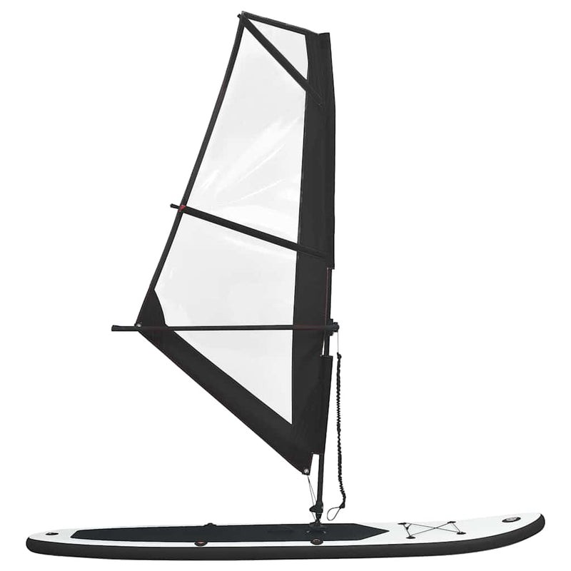 Load image into Gallery viewer, Vidaxl stand up paddleboard opblaasbaar met zeilset zwart en wit
