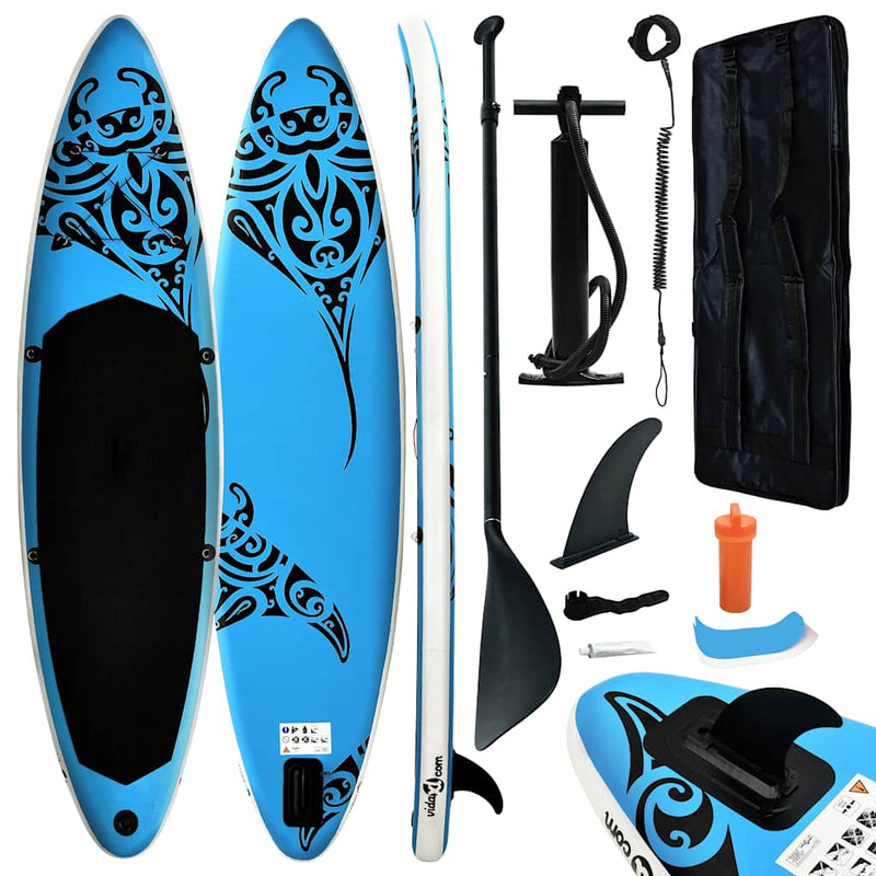 Load image into Gallery viewer, Vidaxl stand up paddleboardset opblaasbaar 366x76x15 cm blauw
