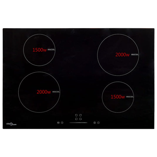 Vidaxl inductiekookplaat 4 zones aanraakbediening 7000 w 77 cm glas