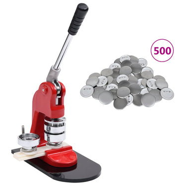 Vidaxl buttonmachine met 500 st buttononderdelen 44 mm