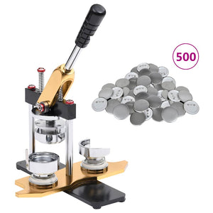 Vidaxl buttonmachine draaipunch met 500 st buttononderdelen 44 mm
