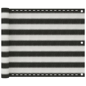 Vidaxl balkonscherm 75x300 cm hdpe antracietkleurig en wit