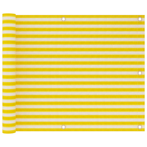 VidaXL Balkonscherm 75x300 cm HDPE geel en wit