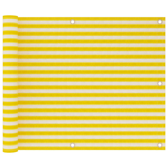 VidaXL Balkonscherm 75x300 cm HDPE geel en wit