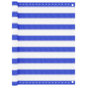 Vidaxl balkonscherm 90x400 cm hdpe blauw en wit