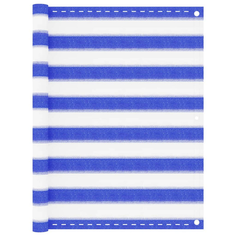 Load image into Gallery viewer, Vidaxl balkonscherm 90x400 cm hdpe blauw en wit
