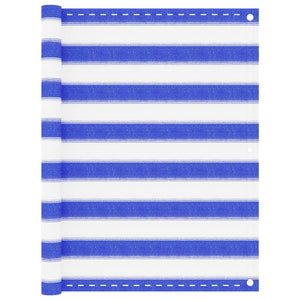 Vidaxl balkonscherm 90x500 cm hdpe blauw en wit