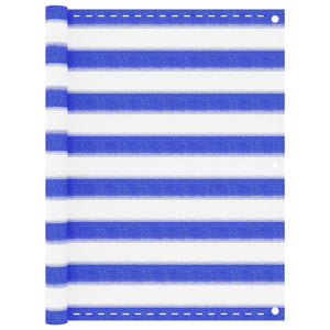 Vidaxl balkonscherm 90x600 cm hdpe blauw en wit