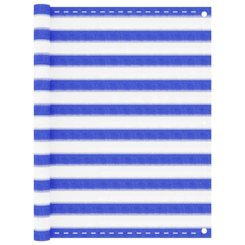 Load image into Gallery viewer, Vidaxl balkonscherm 120x300 cm hdpe blauw en wit
