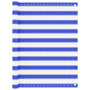 Vidaxl balkonscherm 120x300 cm hdpe blauw en wit