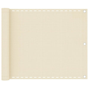 Vidaxl balkonscherm 75x500 cm hdpe crèmekleurig