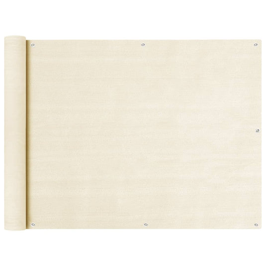 VidaXL Balkonscherm 90x500 cm HDPE crèmekleurig