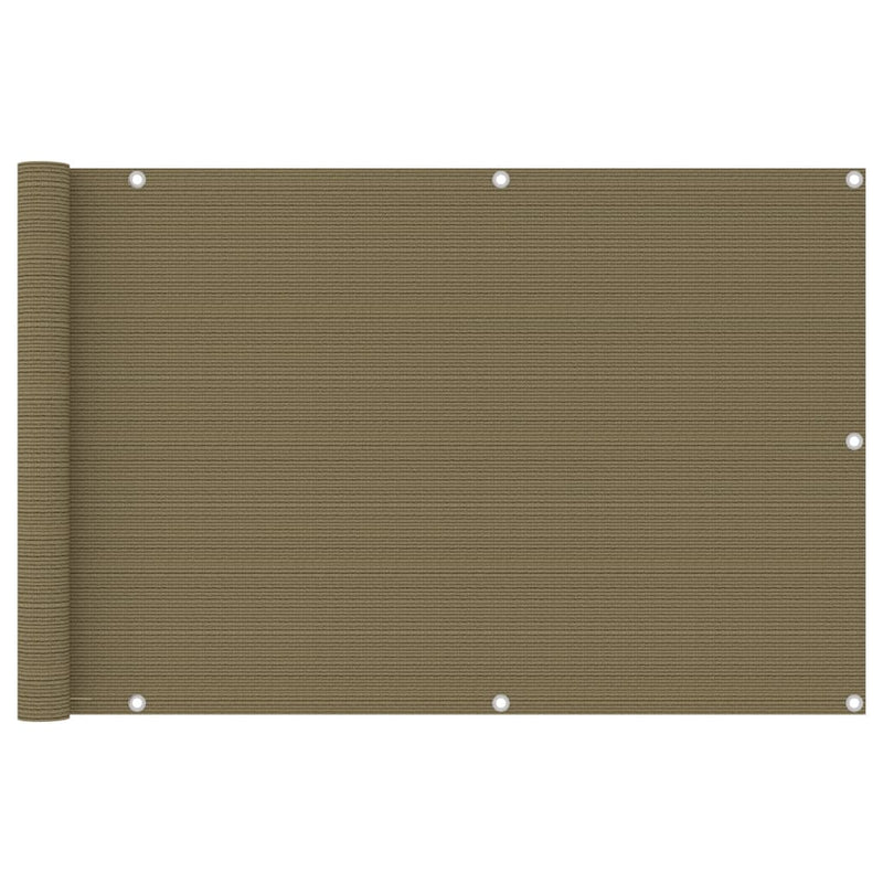 Load image into Gallery viewer, VidaXL Balkonscherm 90x500 cm HDPE taupe
