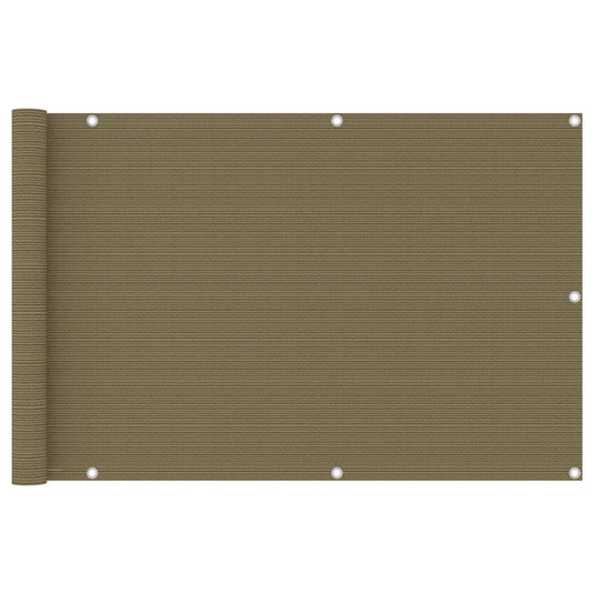 VidaXL Balkonscherm 90x500 cm HDPE taupe