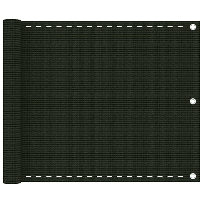Load image into Gallery viewer, Vidaxl balkonscherm 75x600 cm hdpe donkergroen
