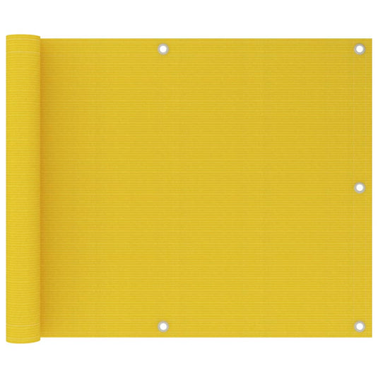 Vidaxl balkonscherm 75x600 cm hdpe geel