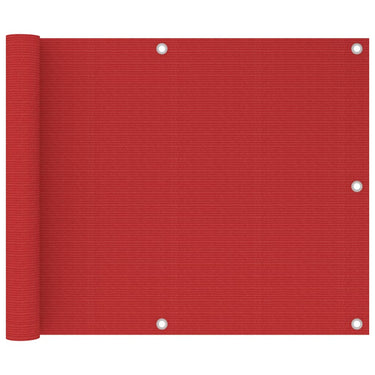 Vidaxl balkonscherm 75x600 cm hdpe rood