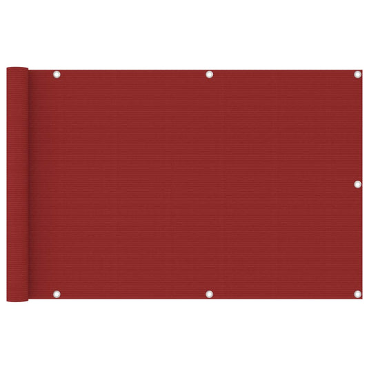 Vidaxl balkonscherm 90x400 cm hdpe rood