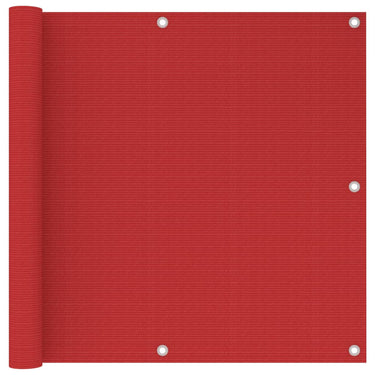 Vidaxl balkonscherm 90x500 cm hdpe rood