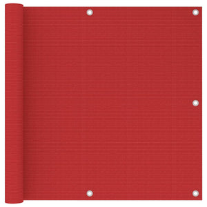 Vidaxl balkonscherm 90x600 cm hdpe rood