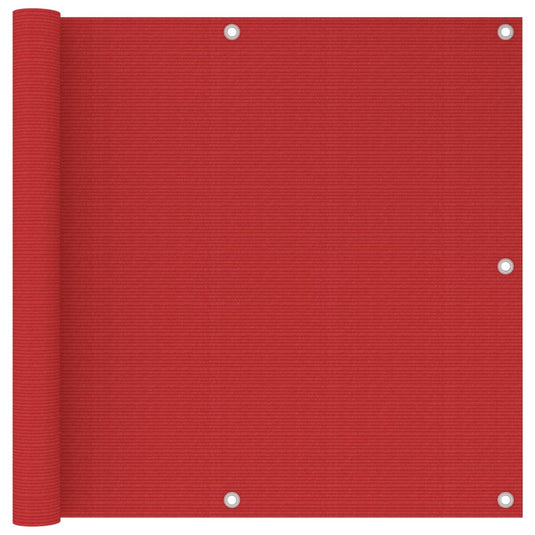 Vidaxl balkonscherm 90x600 cm hdpe rood