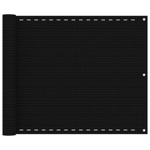 Vidaxl balkonscherm 75x400 cm hdpe zwart
