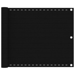 Vidaxl balkonscherm 75x500 cm hdpe zwart