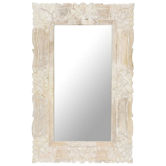 Vidaxl spiegel 80x50 cm massief mangohout wit