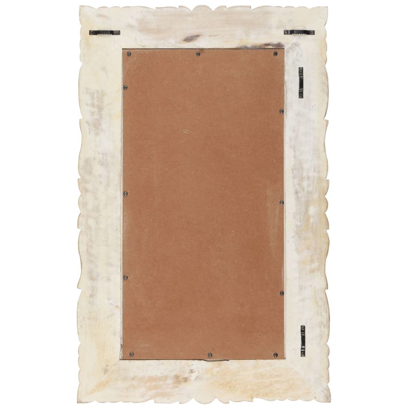 Afbeelding laden in galerijviewer, Vidaxl spiegel 80x50 cm massief mangohout wit
