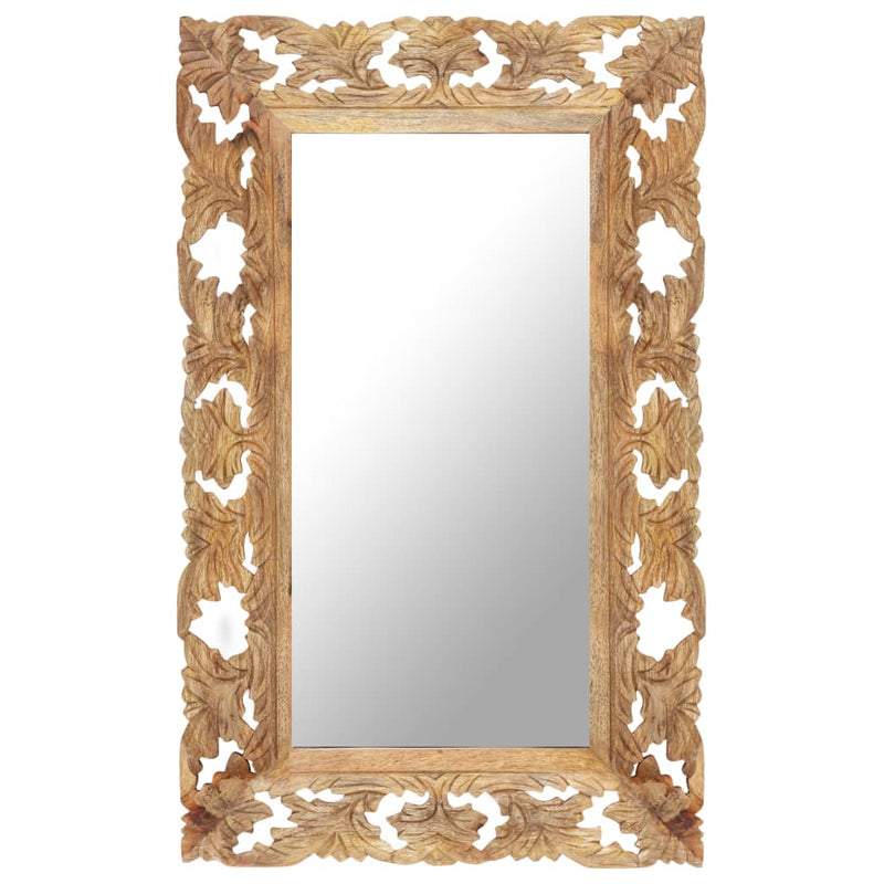 Load image into Gallery viewer, Vidaxl spiegel handgesneden 80x50 cm massief mangohout bruin
