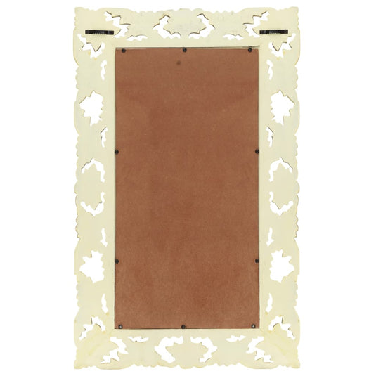 Vidaxl spiegel handgesneden 80x50 cm massief mangohout wit