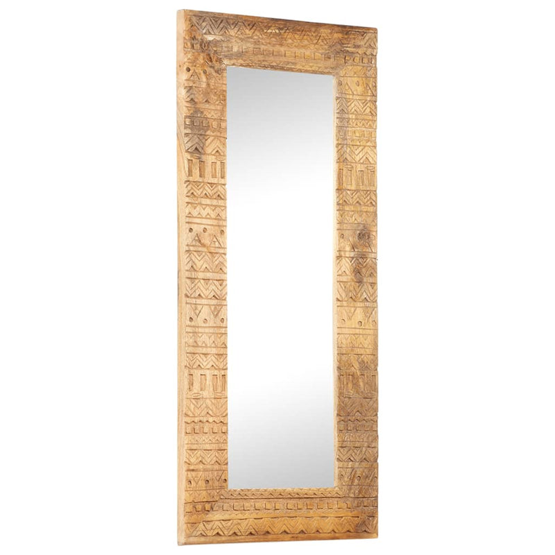 Afbeelding laden in galerijviewer, Vidaxl spiegel handgesneden 110x50x2,5 cm massief mangohout

