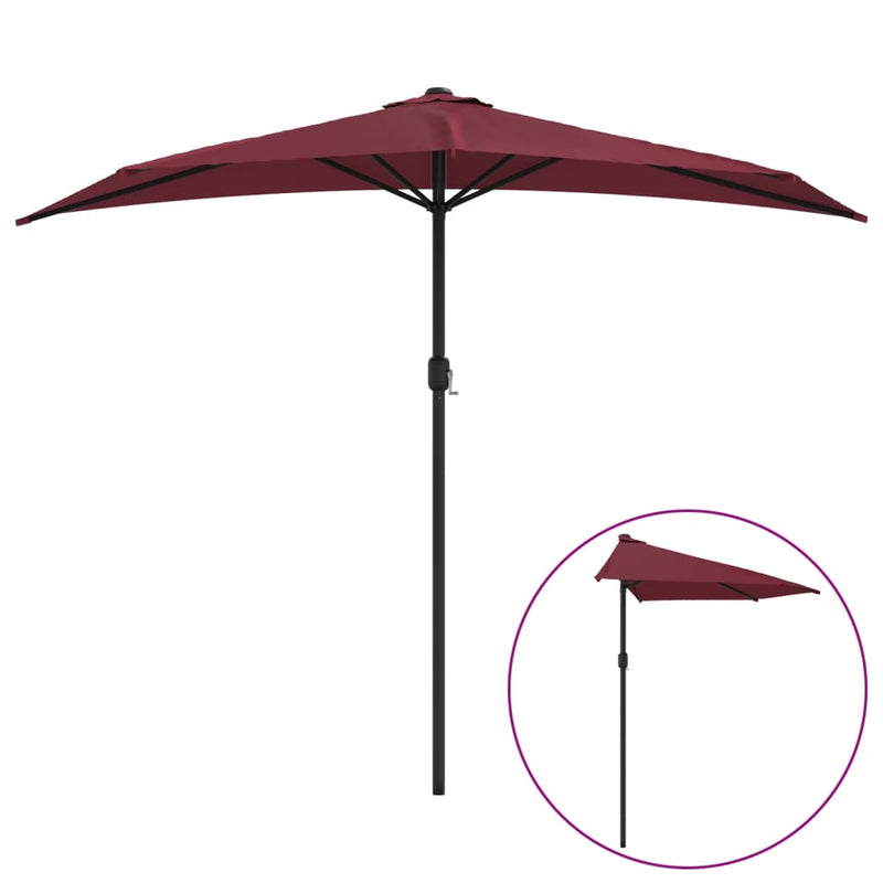 Load image into Gallery viewer, Vidaxl balkonparasol half aluminium paal 270x144x222 cm bordeauxrood
