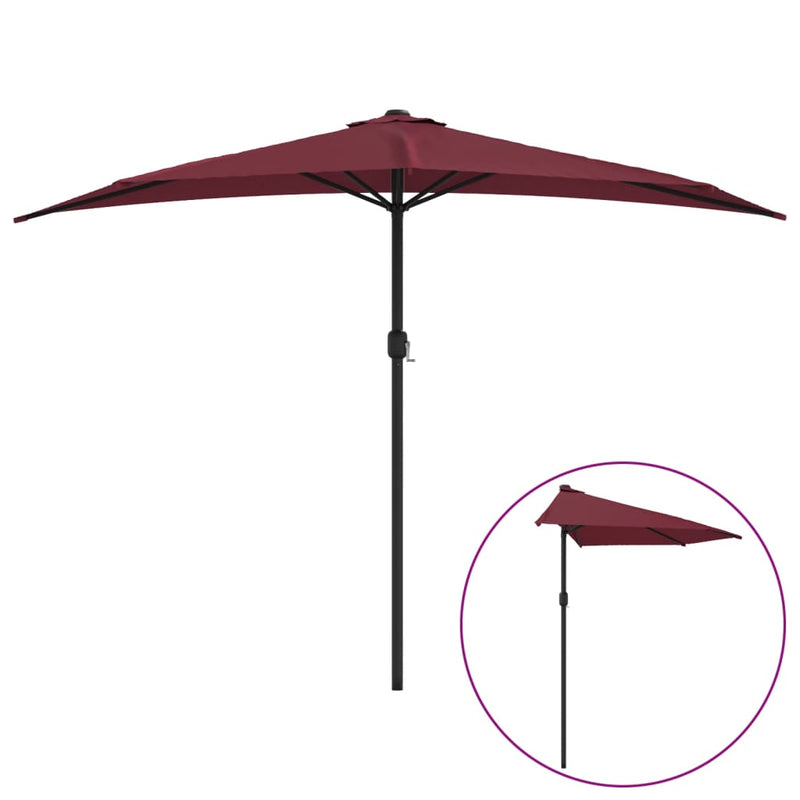 Load image into Gallery viewer, Vidaxl balkonparasol half aluminium paal 300x155x223 cm bordeauxrood
