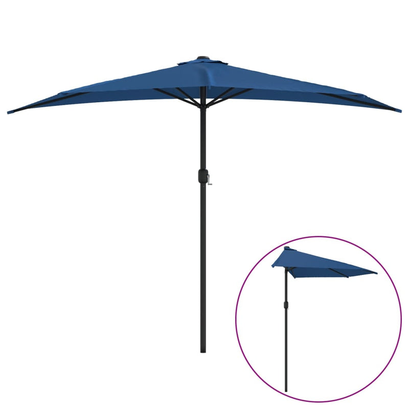 Load image into Gallery viewer, Vidaxl balkonparasol half met aluminium paal 300x155x223 cm blauw
