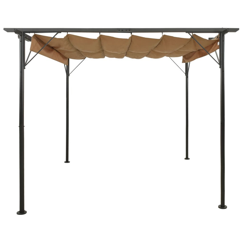 Load image into Gallery viewer, VidaXL Pergola met uittrekbaar dak 180 g m² 3x3 m staal taupe
