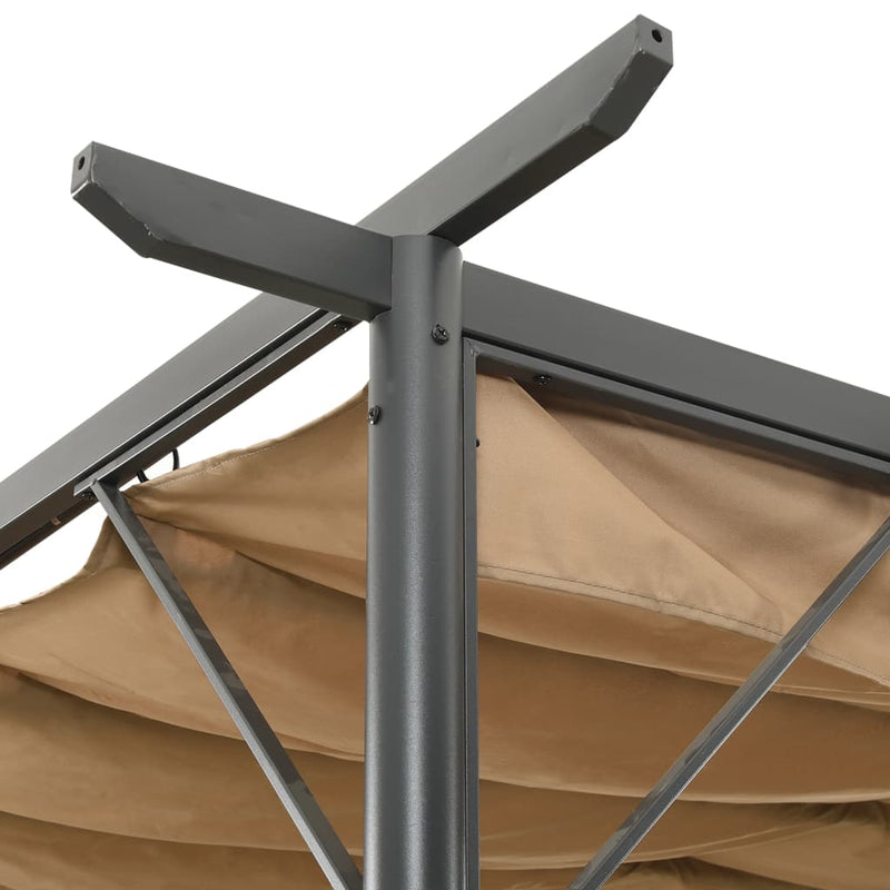 Load image into Gallery viewer, VidaXL Pergola met uittrekbaar dak 180 g m² 3x3 m staal taupe
