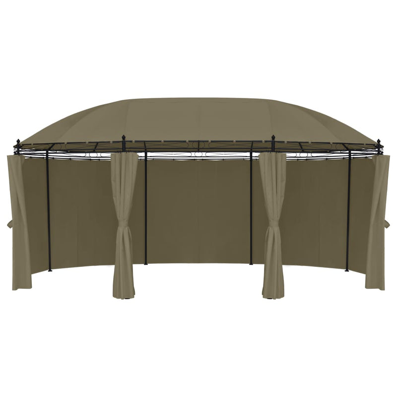 Load image into Gallery viewer, VidaXL Prieel met gordijnen 180 g m² 520x349x255 cm taupe

