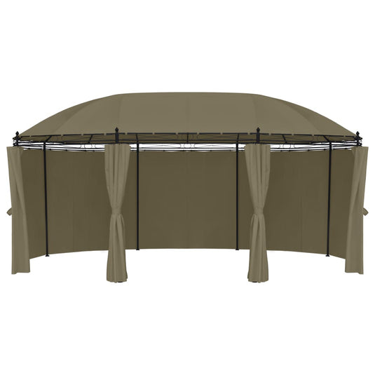 VidaXL Prieel met gordijnen 180 g m² 520x349x255 cm taupe