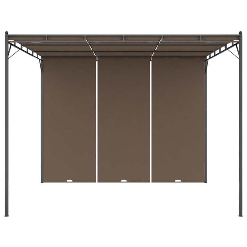 Load image into Gallery viewer, VidaXL Tuinprieel met zijgordijn 3x3x2,25 m taupe
