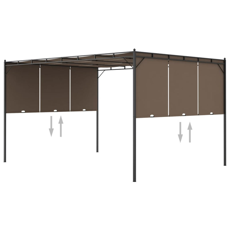 Load image into Gallery viewer, VidaXL Tuinprieel met zijgordijn 4x3x2,25 m taupe
