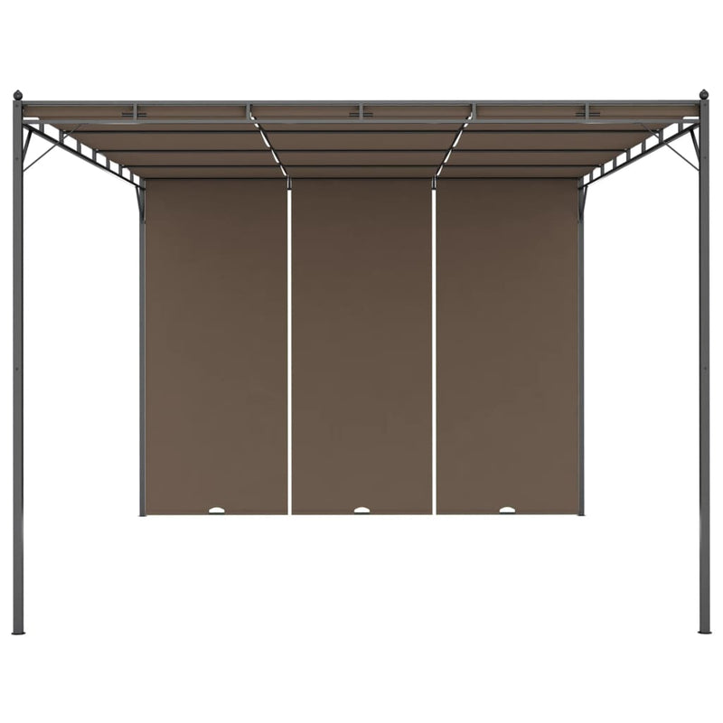 Load image into Gallery viewer, VidaXL Tuinprieel met zijgordijn 4x3x2,25 m taupe
