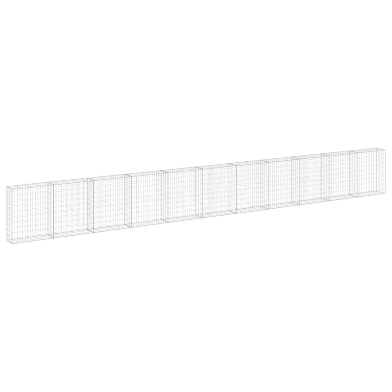 Load image into Gallery viewer, VidaXL Schanskorfmuur met deksels 900x30x100 cm gegalvaniseerd staal
