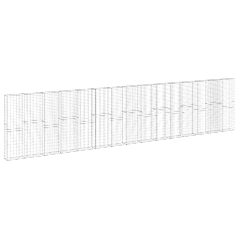 Load image into Gallery viewer, VidaXL Schanskorfmuur met deksels 900x30x200 cm gegalvaniseerd staal
